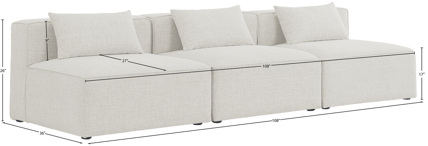 crescent cream durable linen textured modular sofa s108a