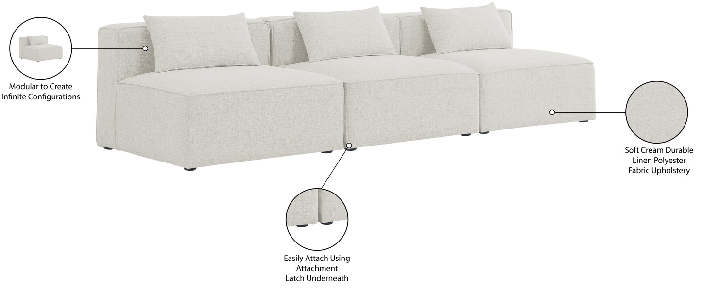 crescent cream durable linen textured modular sofa s108a