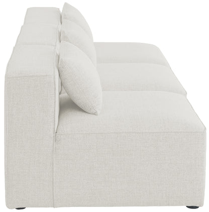 Crescent Cream Durable Linen Textured Modular Sofa S108A