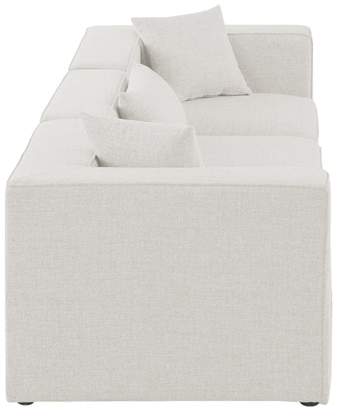 Crescent Cream Durable Linen Textured Modular Sofa S108B