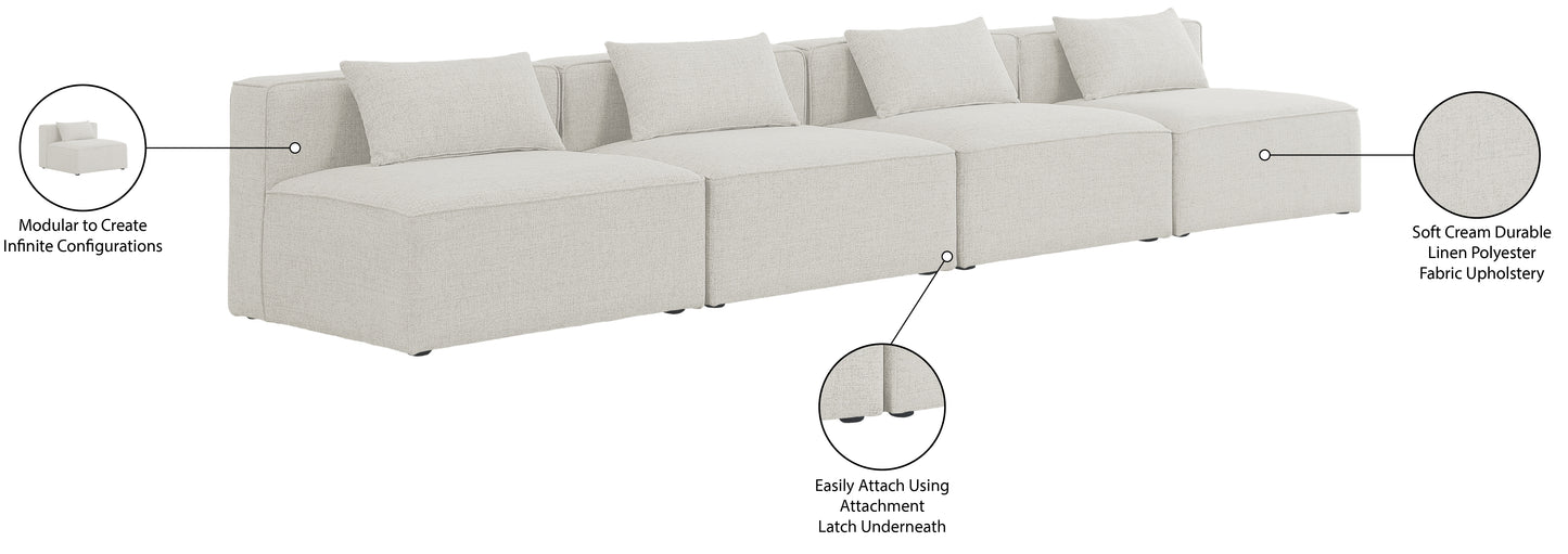 crescent cream durable linen textured modular sofa s144a