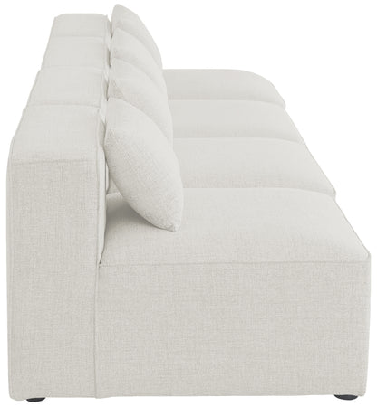 Crescent Cream Durable Linen Textured Modular Sofa S144A