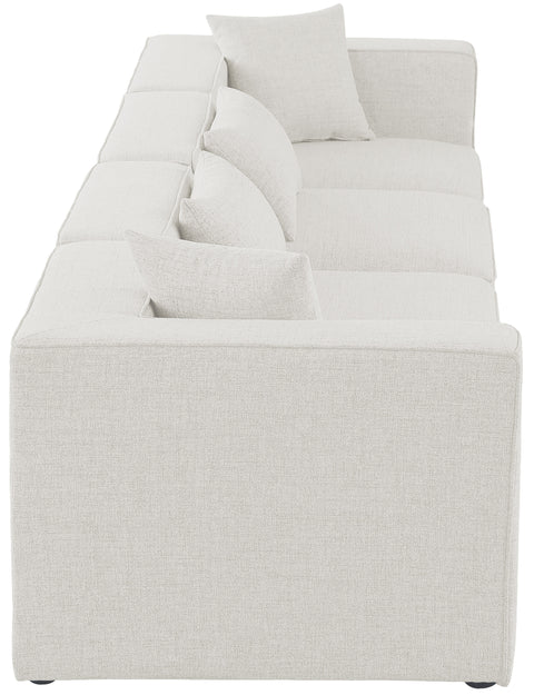 Crescent Cream Durable Linen Textured Modular Sofa S144B