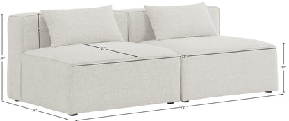 Crescent Cream Durable Linen Textured Modular Sofa S72A