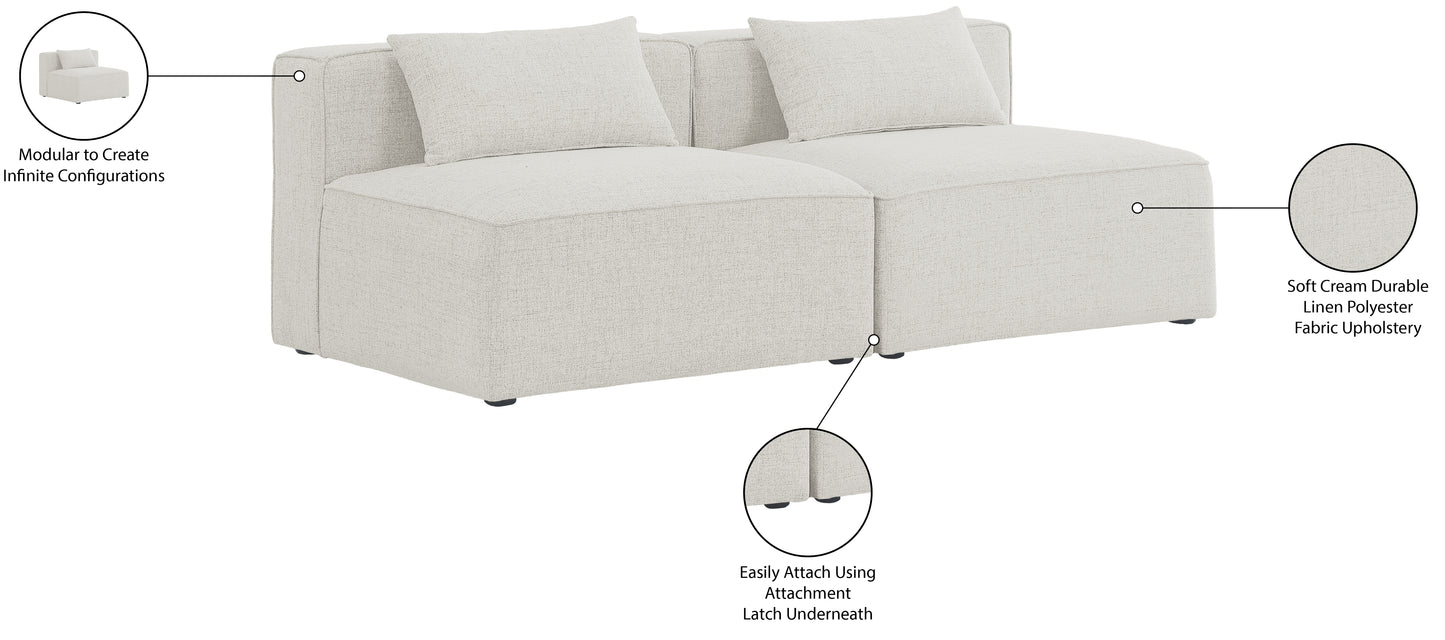 crescent cream durable linen textured modular sofa s72a