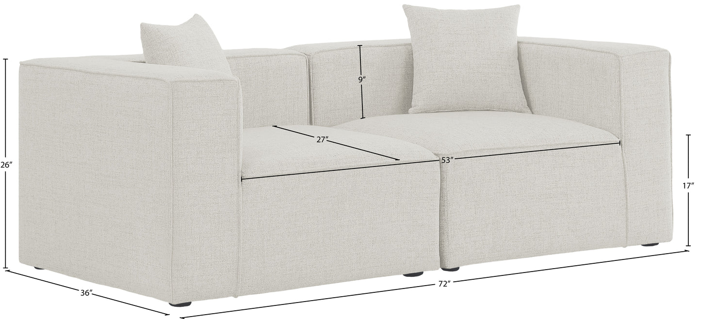 crescent cream durable linen textured modular sofa s72b