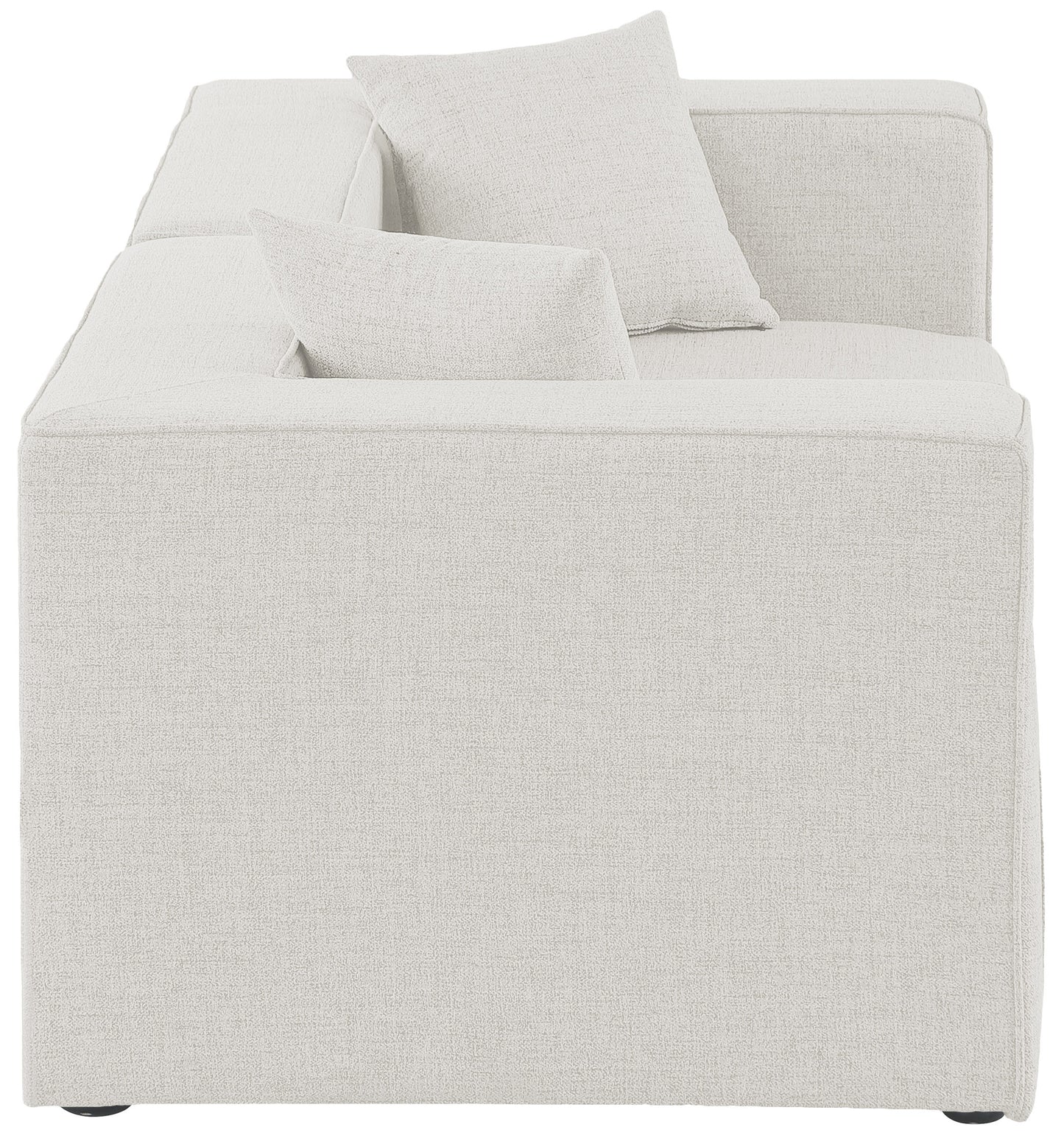 crescent cream durable linen textured modular sofa s72b