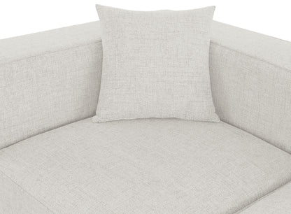 Crescent Cream Durable Linen Textured Modular Sofa S72B