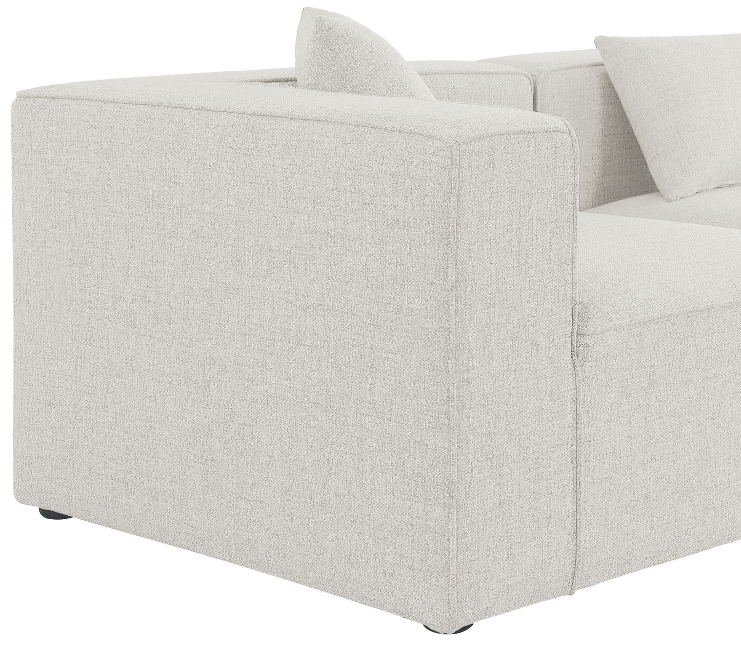 crescent cream durable linen textured modular sofa s72b