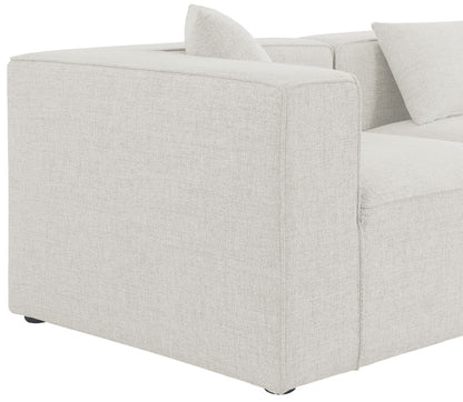 Crescent Cream Durable Linen Textured Modular Sofa S72B