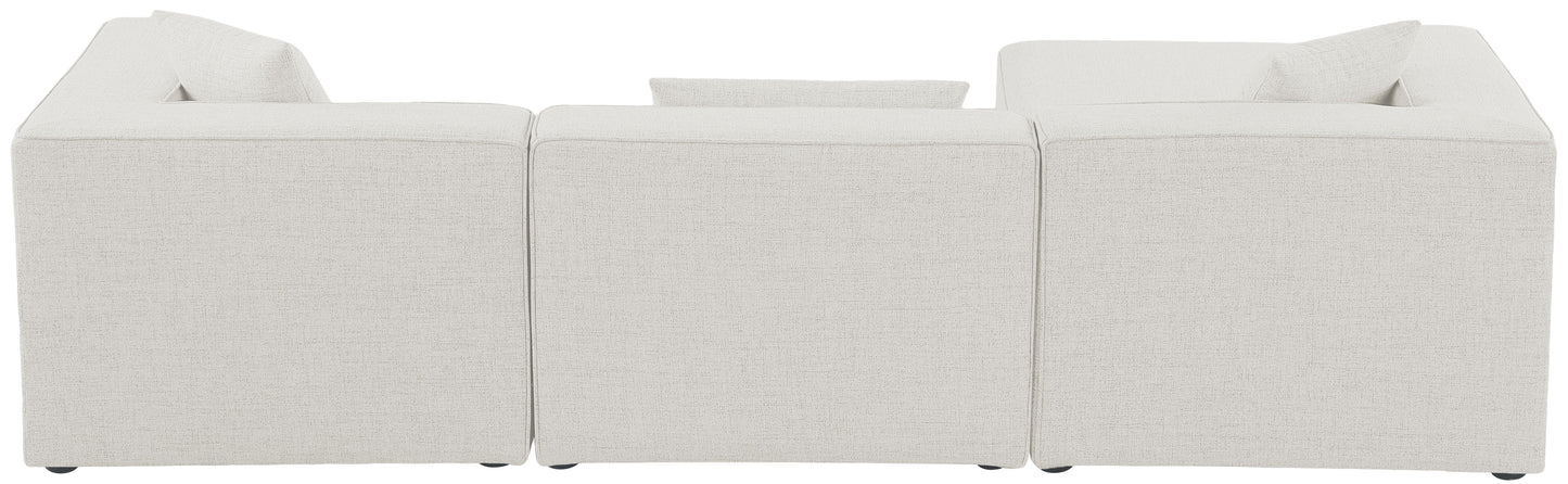 crescent cream durable linen textured modular sectional sec4a