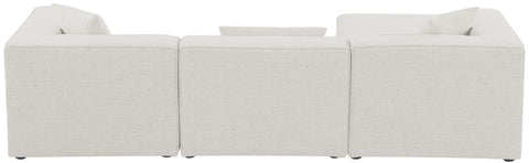 Crescent Cream Durable Linen Textured Modular Sectional Sec4A