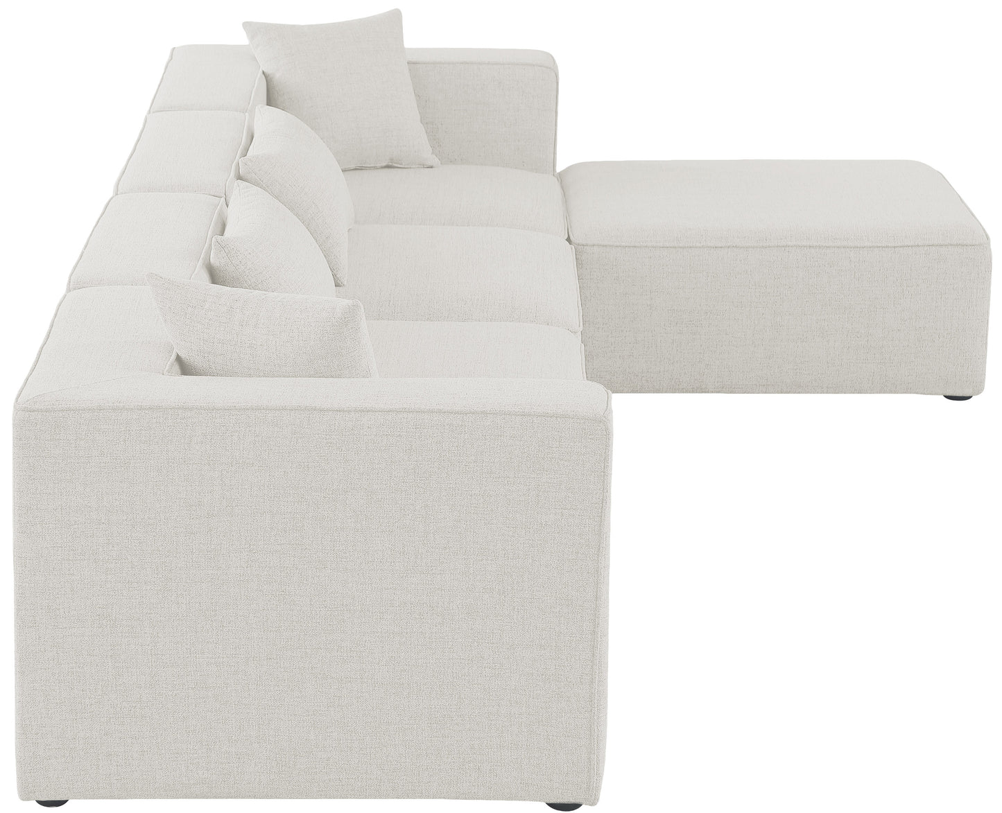 crescent cream durable linen textured modular sectional sec5a