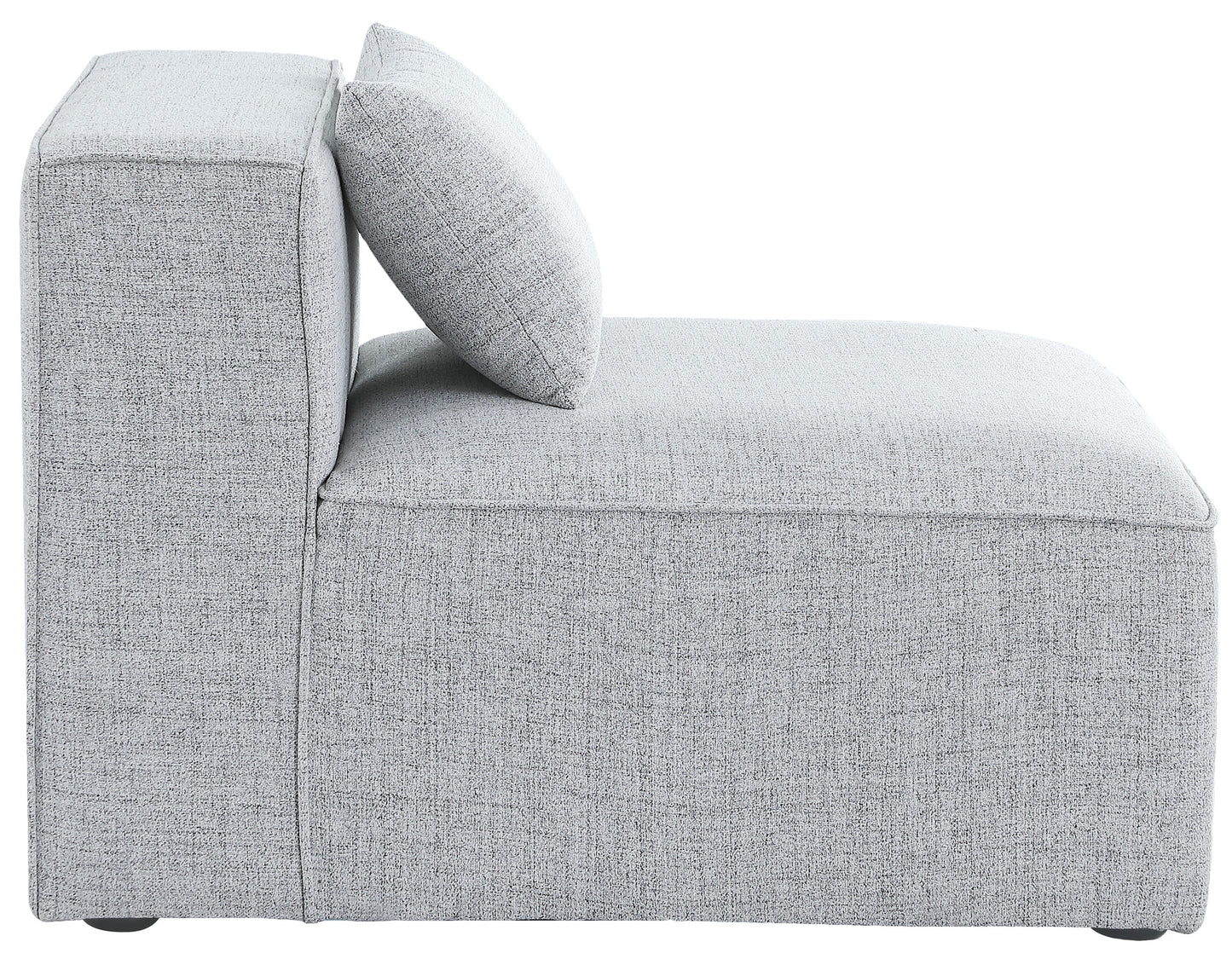 crescent grey durable linen textured armless chair armless