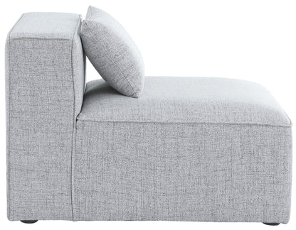 Crescent Grey Durable Linen Textured Armless Chair Armless