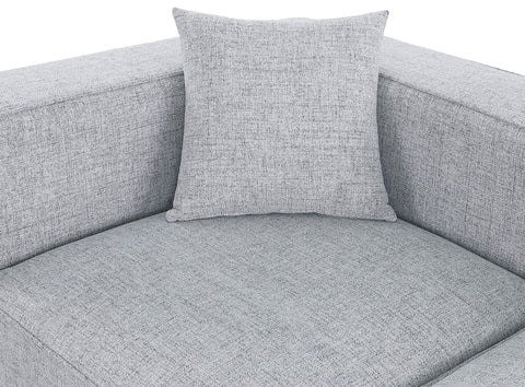 Crescent Grey Durable Linen Textured Corner Chair Corner