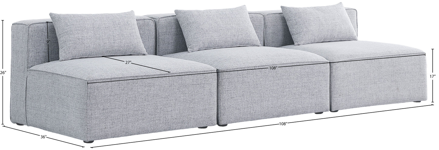 crescent grey durable linen textured modular sofa s108a