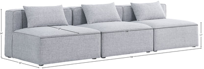 Crescent Grey Durable Linen Textured Modular Sofa S108A