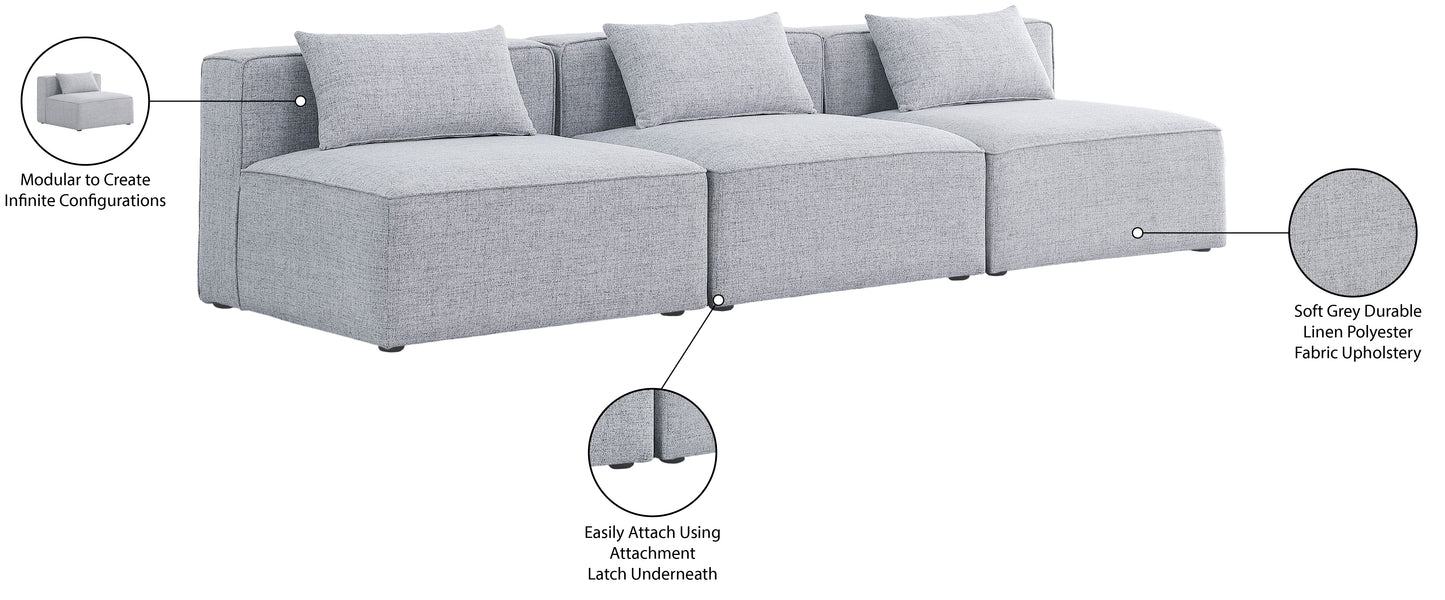 crescent grey durable linen textured modular sofa s108a