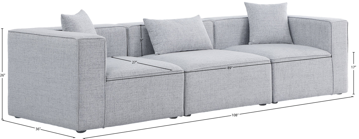 crescent grey durable linen textured modular sofa s108b