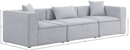 Crescent Grey Durable Linen Textured Modular Sofa S108B