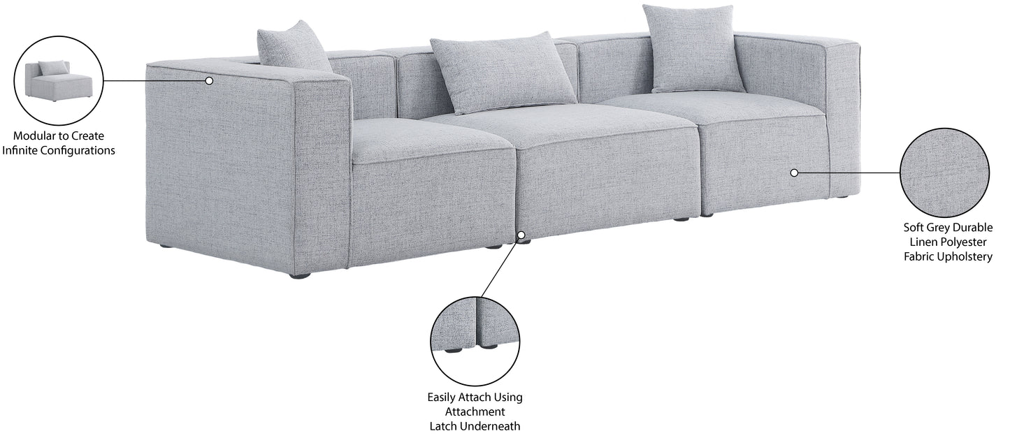 crescent grey durable linen textured modular sofa s108b