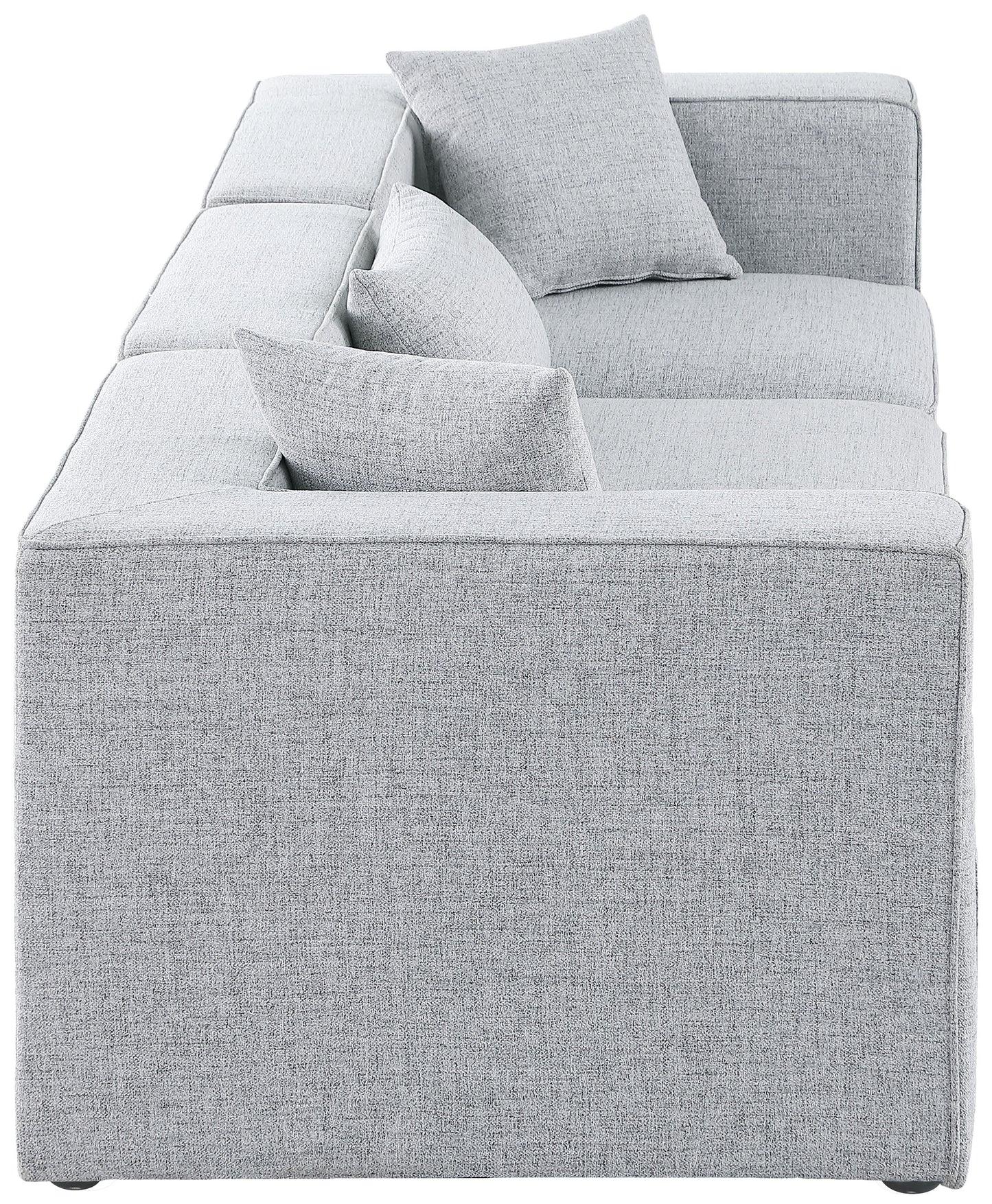 crescent grey durable linen textured modular sofa s108b