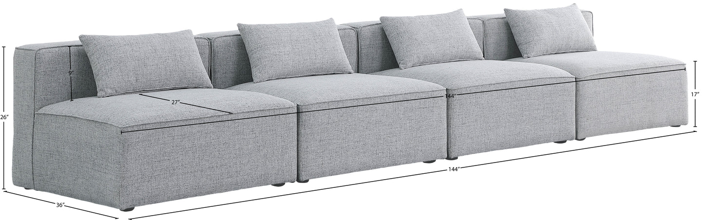 crescent grey durable linen textured modular sofa s144a