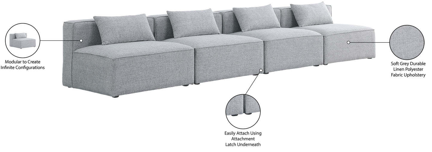 crescent grey durable linen textured modular sofa s144a