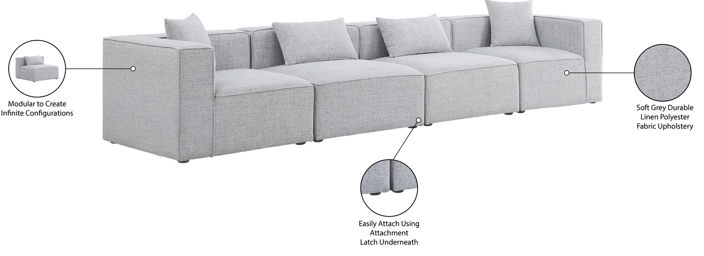 crescent grey durable linen textured modular sofa s144b