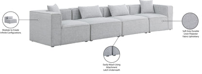 Crescent Grey Durable Linen Textured Modular Sofa S144B