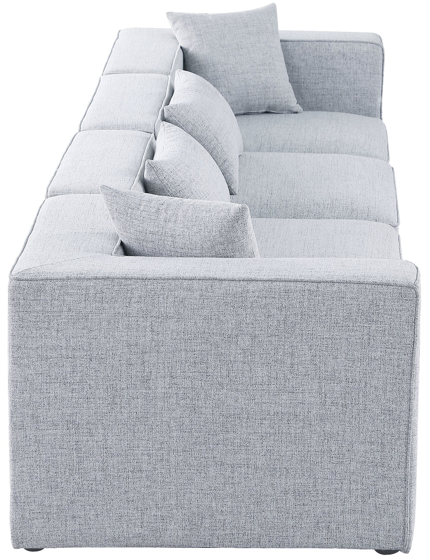 crescent grey durable linen textured modular sofa s144b