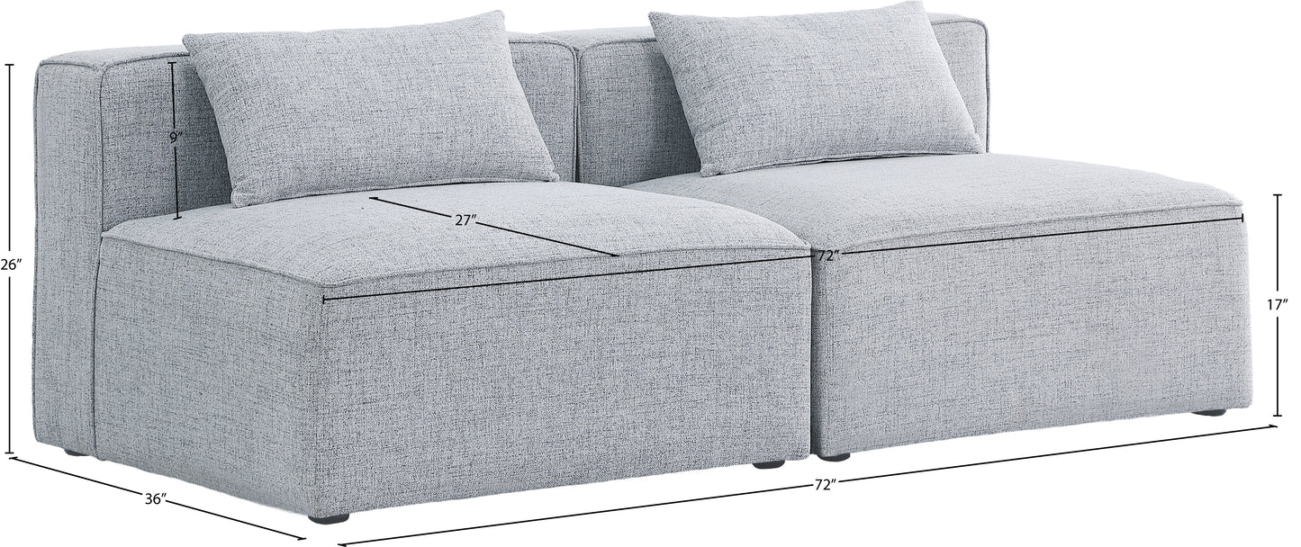 crescent grey durable linen textured modular sofa s72a