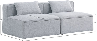 Crescent Grey Durable Linen Textured Modular Sofa S72A