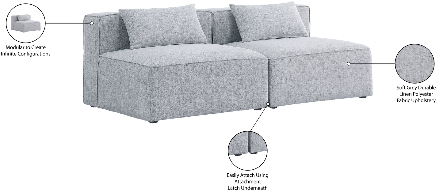 crescent grey durable linen textured modular sofa s72a