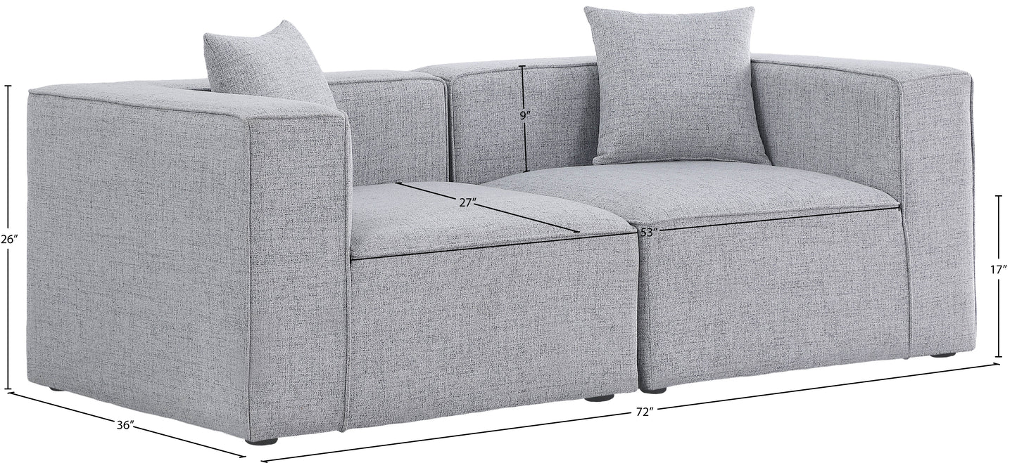 crescent grey durable linen textured modular sofa s72b