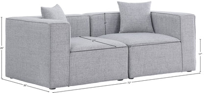 Crescent Grey Durable Linen Textured Modular Sofa S72B