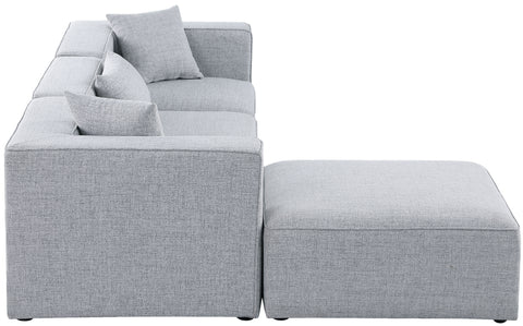 Crescent Grey Durable Linen Textured Modular Sectional Sec4A