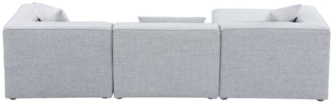 Crescent Grey Durable Linen Textured Modular Sectional Sec4A