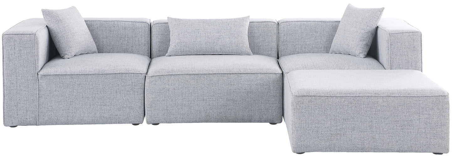 crescent grey durable linen textured modular sectional sec4a