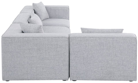 Crescent Grey Durable Linen Textured Modular Sectional Sec4B