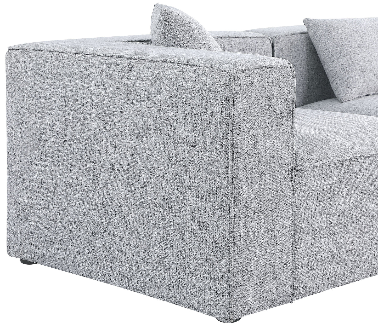 crescent grey durable linen textured modular sectional sec4b
