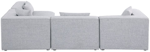 Crescent Grey Durable Linen Textured Modular Sectional Sec4B
