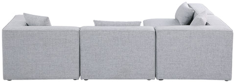 Crescent Grey Durable Linen Textured Modular Sectional Sec4B