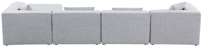 Crescent Grey Durable Linen Textured Modular Sectional Sec5A