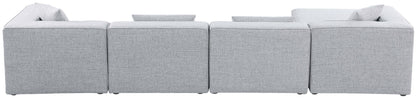 Crescent Grey Durable Linen Textured Modular Sectional Sec5A