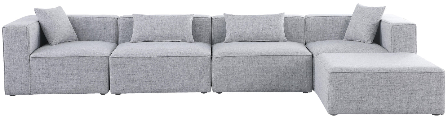 crescent grey durable linen textured modular sectional sec5a