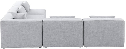 Crescent Grey Durable Linen Textured Modular Sectional Sec5B