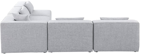 Crescent Grey Durable Linen Textured Modular Sectional Sec5B
