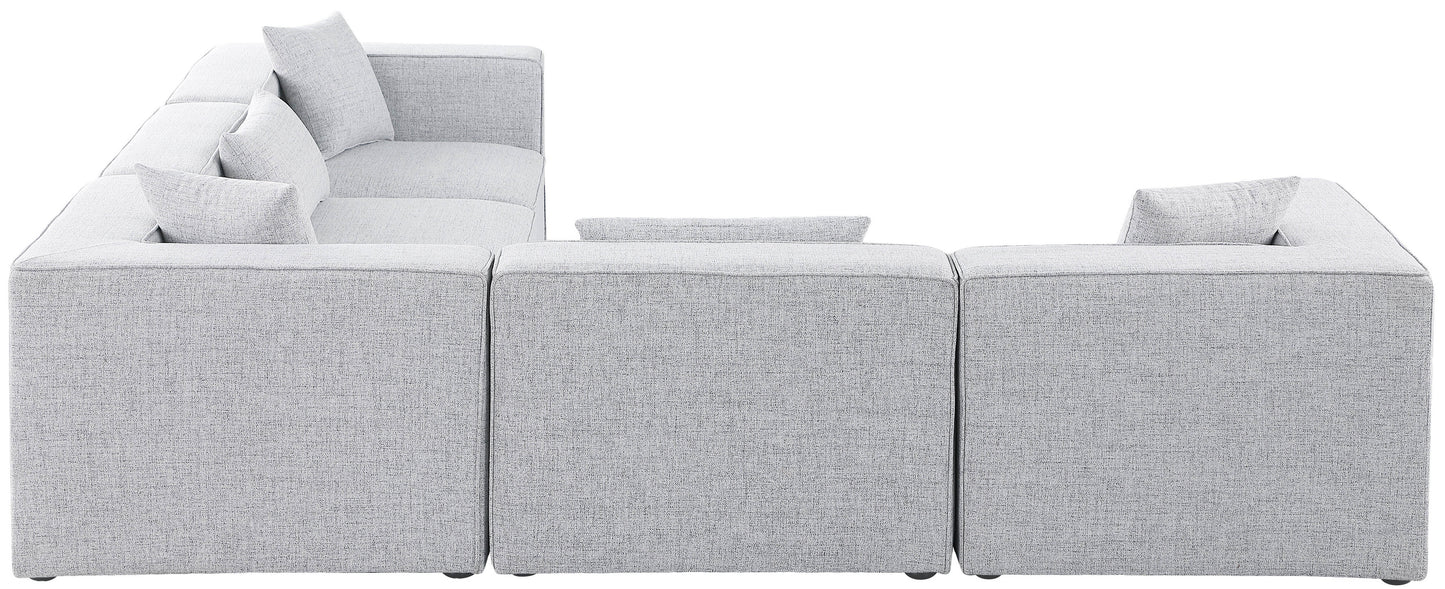 crescent grey durable linen textured modular sectional sec5c